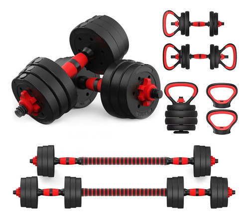 Kit De 20kg Pesas Y Mancuernas Ajustables Para Ejercicio