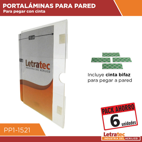 Porta Hoja De Pared Acrílico A5 Pp1-1521-6 Pack/6