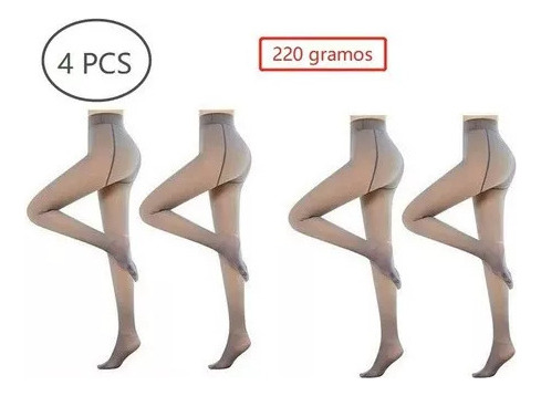 Wu Medias Térmicas Forro Polar Translúcidas Mujer 4 Piezas C