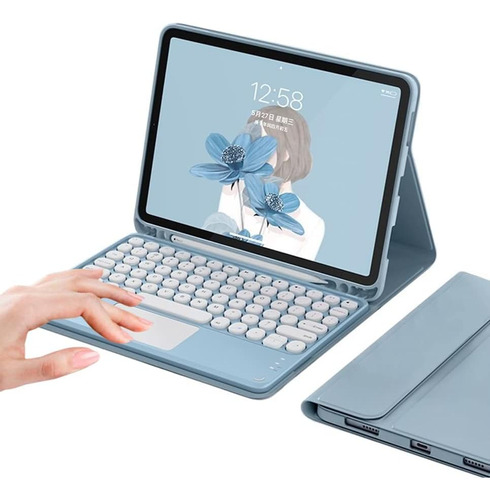 Funda Con Teclado Anmengxinling / Para Galaxy Tab S6 /blue