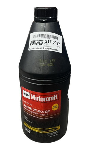 Aceite Sintetico 5w30 Motorcraft 1 Ltr Ford