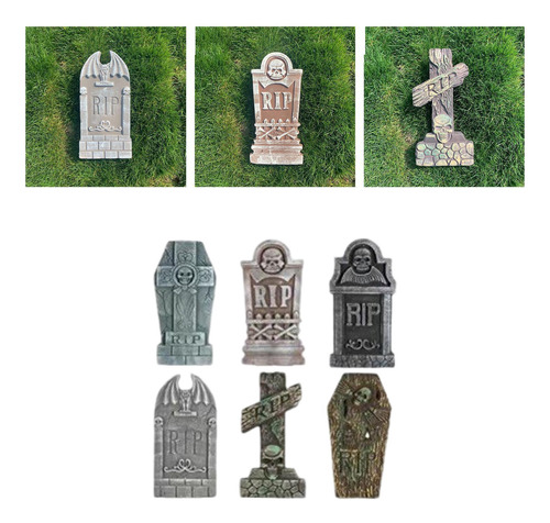 6 Piezas De Decoración De Espuma Para Lápidas De Cementerio