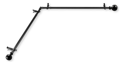 Juego De Cortineros Individuales 122-213 Cm Negro 2 Unidades