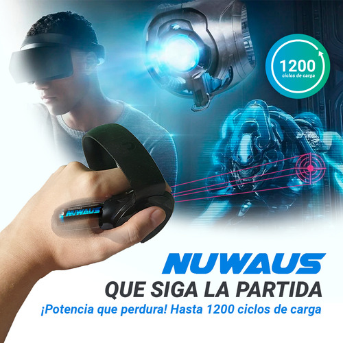 Nuwaus NUBAT002 pilas recargables con 2 pilas aa carga rapida tipo c