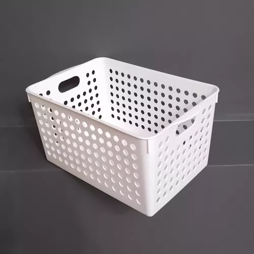 Canasto Organizador con 2 Divisores. 28 x 14 cm. Blanco - Casa en