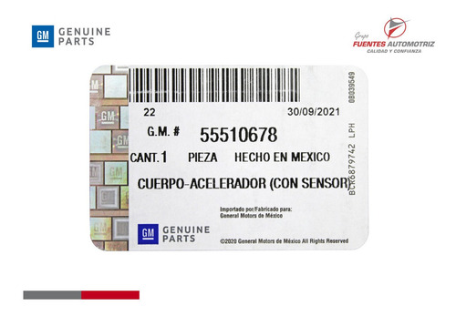 Cuerpo Acelarecion Buick Encore Gx 2021 C/sensor Original