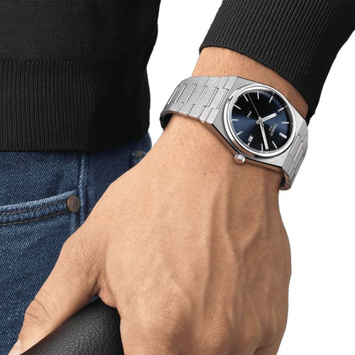 New Reloj De Pulsera Tissot Prx De Acero, Azul, Para Hombre