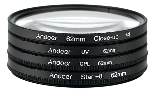 Kit Macro De Placas Uv De 62 Mm, Andoer, 8 Puntos, Uv+cpl+pr