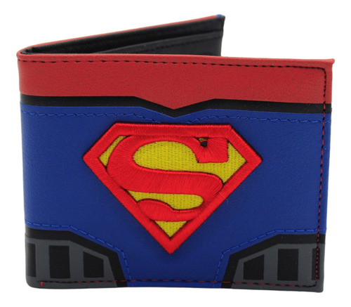 Cartera Pro Superman Clásico - Logo Bordado - Dc Comics