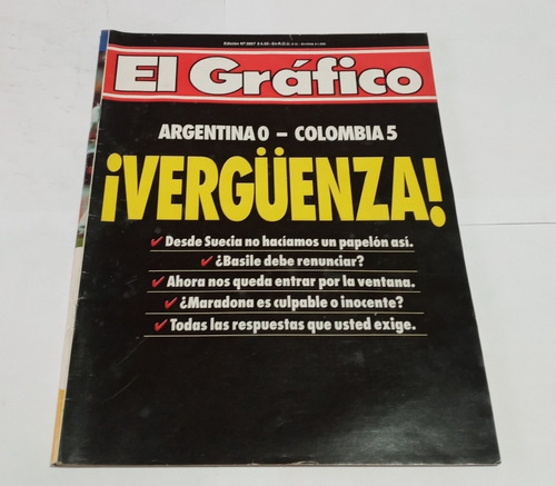 El Grafico 3857. Eliminatorias Argentina 0 Colombia 5 