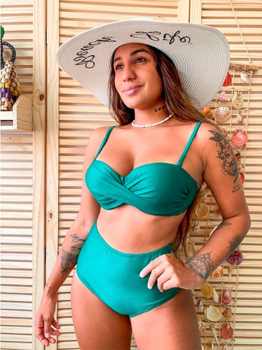 Biquini Com Bojo Cintura Alta Hot Pant Bella Flor 2020 