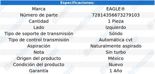 Soporte Transmisión Cvt Izquierdo Lancer L4 2.0l 08-17