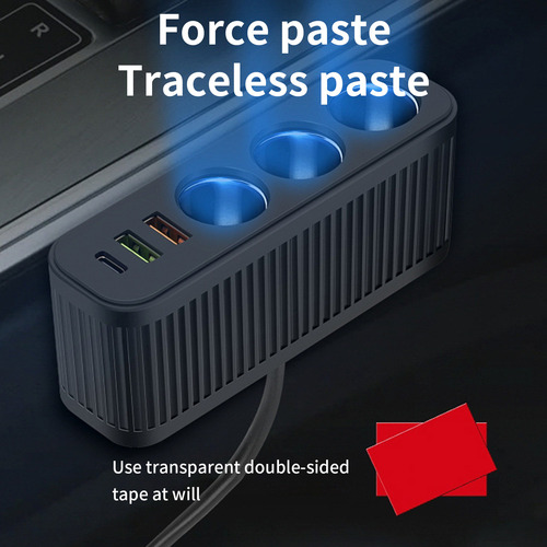 Carregador De Carro Dc Com Um A Três Qc3.0+usb+pd Fast Charg