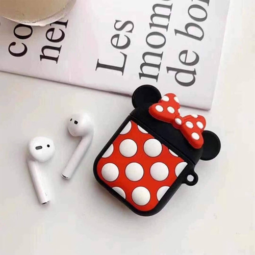 Imagem 2 de 5 de Kit Fone De Ouvido Sem Fio Branco Com Capa Minnie Silicone