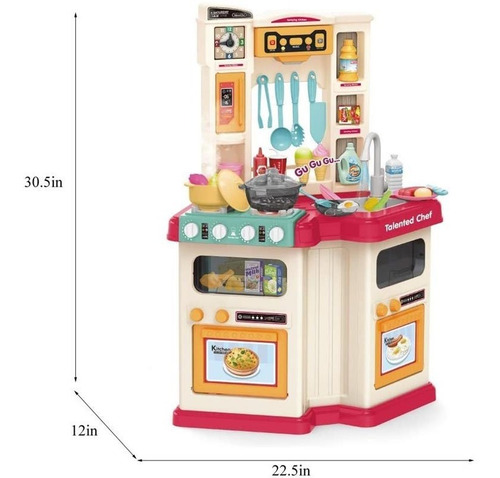 Cocinita Juego Infantil 67pz Chef Luz Sonido Niño Real Chef