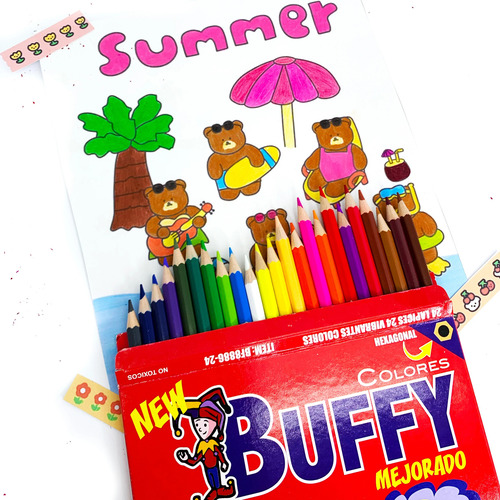 Colores Kids Buffy Hexagonales C/24 Variados