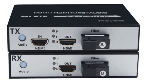 Kit Extender Extensor Fibra Optica Hdmi 20km Full Hd 1080p