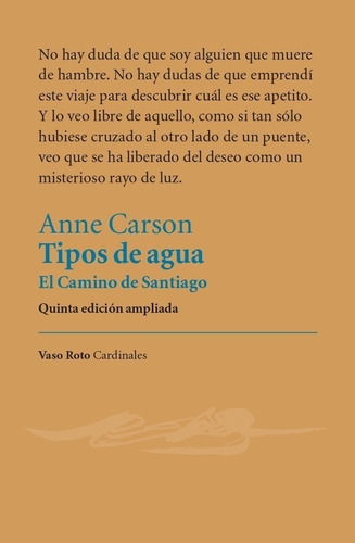 Tipos De Agua - Carson, Anne  - * 