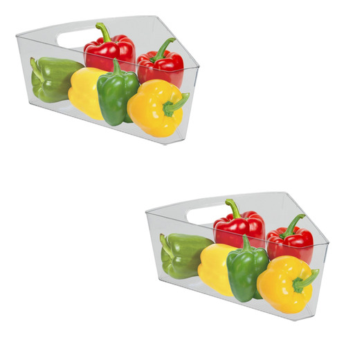 Kit 2 Bandeja Triangular Organizador Alimentos Refrigerador