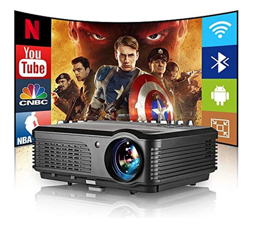 Wikish Wireless Bluetooth Wifi Projector Led Android Outdoor Color Smart wifi bluetooth projector-4600lm