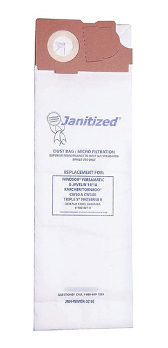 Janitized Jan - Bolsa De Papel De 3 Capas Para Aspiradora Co