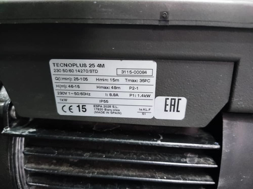 Bomba Autocebante En Aisi Marca Espa 1.5 Hp 220 Volt 1ph