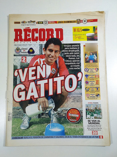 Periodico Record 1354 28 Enero 2006 Guadalajara Pumas Chivas