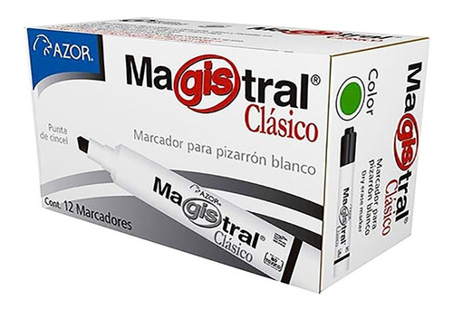 Marcador Pizarron Magistral Clasico Verde Cincel 12 Pzs