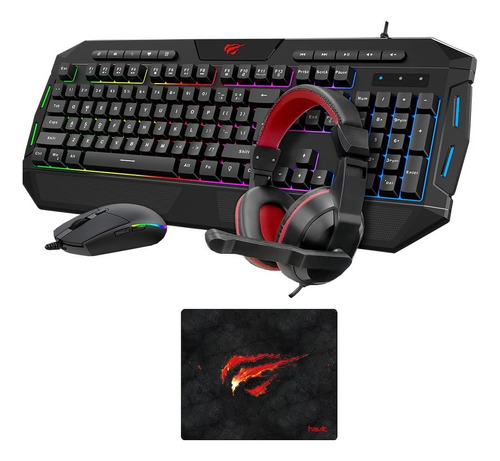 Combo Gamer Teclado Mouse Diadema Pad Mouse Havit Kb501cm