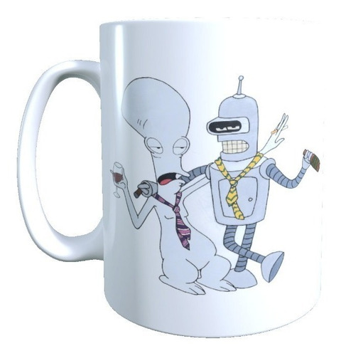 Tazon Diseño Bender Y Roger Futurama