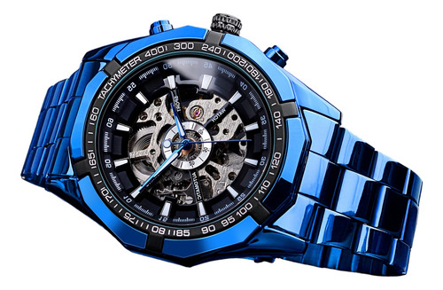 Reloj Tourbillon Automático Acero Inoxidable No Pilas Azul