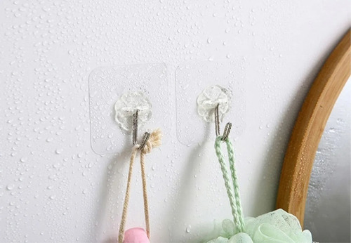 Pack 10 Unidades Gancho Para Pared / Metálico Con Adhesivo