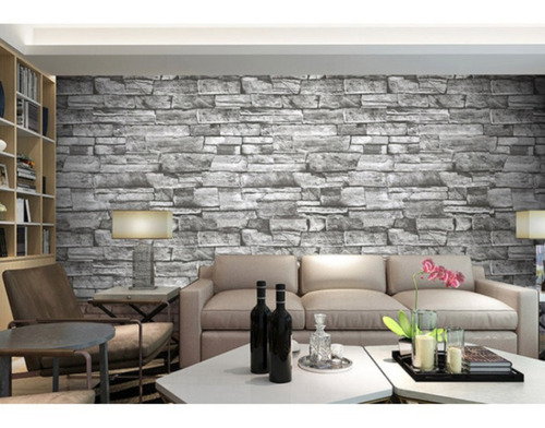 Imagen 1 de 10 de Papel Tapiz Auto-adherible 10mx45cm Piedra Laja Cantera Tp05