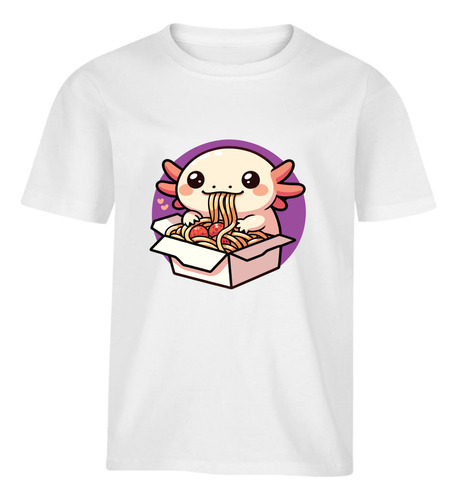 Playera Axolotl Comiendo Espagueti Ajolote