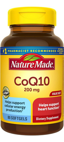 Coq10 200 Mg Nature Made 80 Softgel