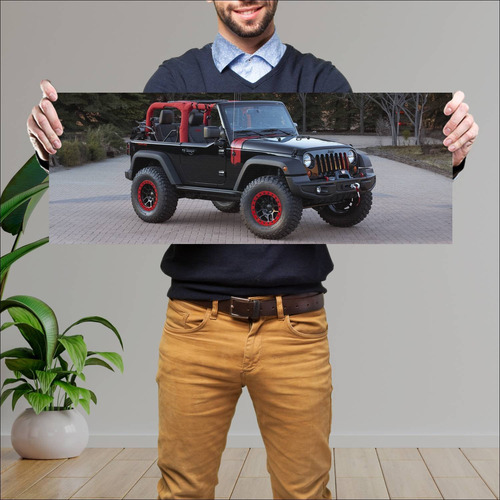 Cuadro 30x80cm Auto 2014 Jeep Wrangler Level Red 62