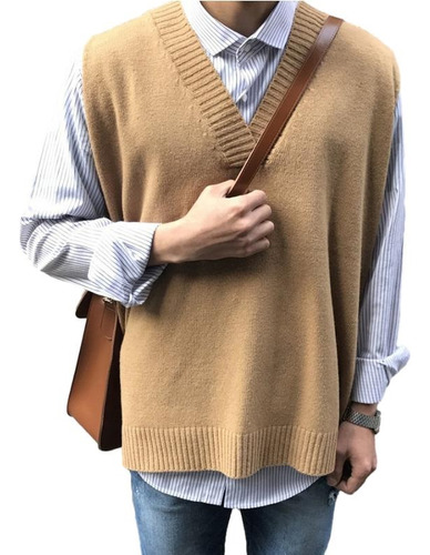 Suéter Con Cuello En V Para Hombre Otoño E Invierno