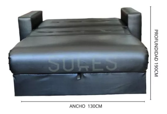 Sillon 3 Cuerpos Cama Sofa Living Ecocuero/chenille + Envio