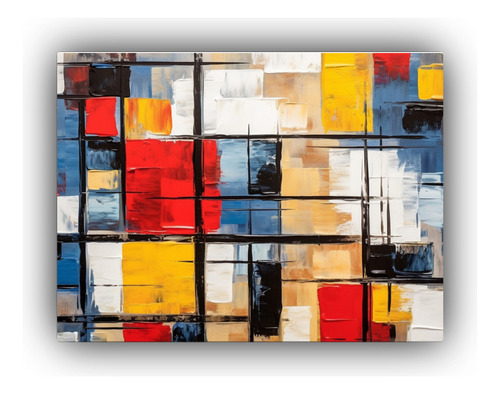 75x50cm Pie: Impacto Visual Con Una Vibrante Obra Abstracta 