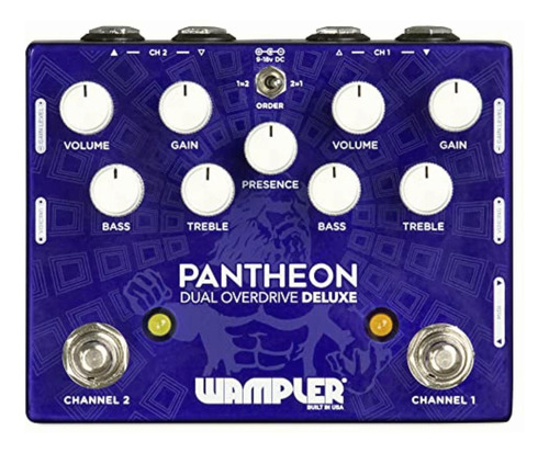 Wampler Pantheon Deluxe Dual Overdrive Pedal Con Midi, Azul