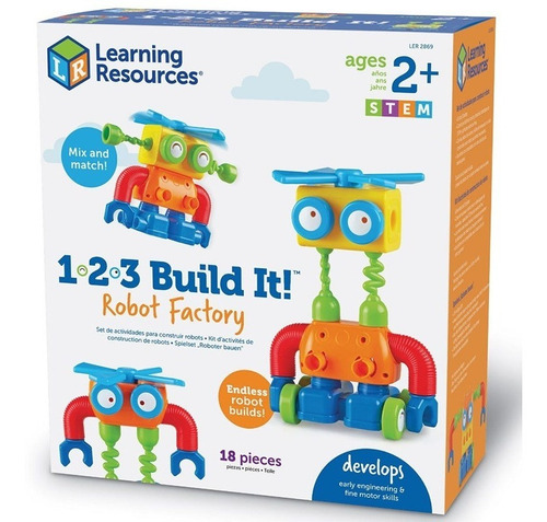 Juego Fábrica De Robot 1-2-3 Build It, Learning Resources