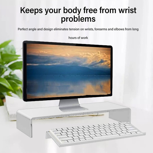 Suporte De Teclado De Computador Inclinado Em Acrílico Com