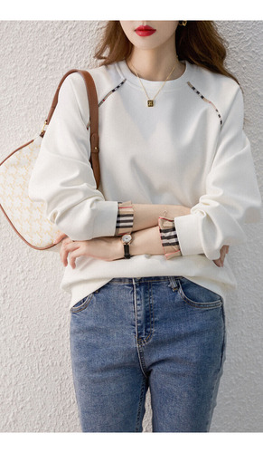 Sudadera Casual De Otoño A Rayas De Manga Larga Para Mujer
