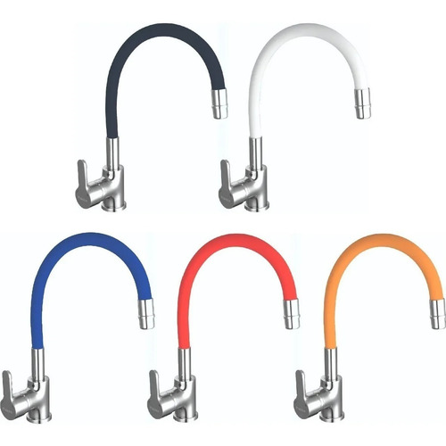 Imagen 3 de 4 de Griferia Cocina Monocomando Flexible Piazza Emblem 10016