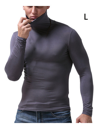 Amart Playera Cálida De Cuello Alto Para Hombre, Color Sóli