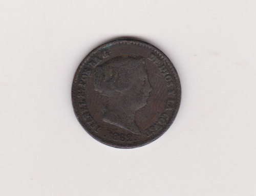 Moneda España 10 Centimos Año 1862 Muy Bueno + 