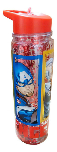 Botella Infantil Avengers 500ml Con Pico Tipo Termo Marvel Color Rojo