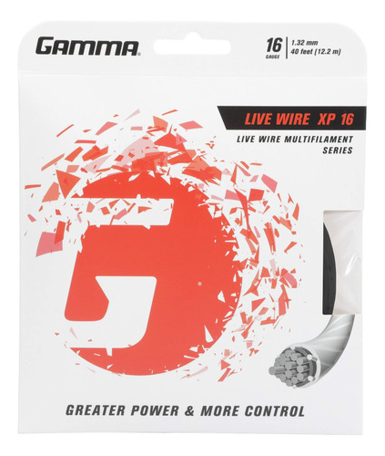 Gamma Sports Live Wire Xp - Cuerda De Tenis, Color Negro, 0.