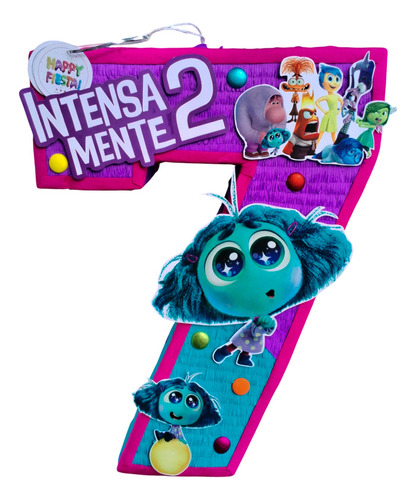 Piñata Premium 70 Cm Número A Elegir (1 Al 9) Personalizada Intensamente Envidia