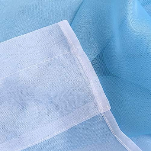 Cortina Degradada Azul Semitransparente, Juego De Cortinas P